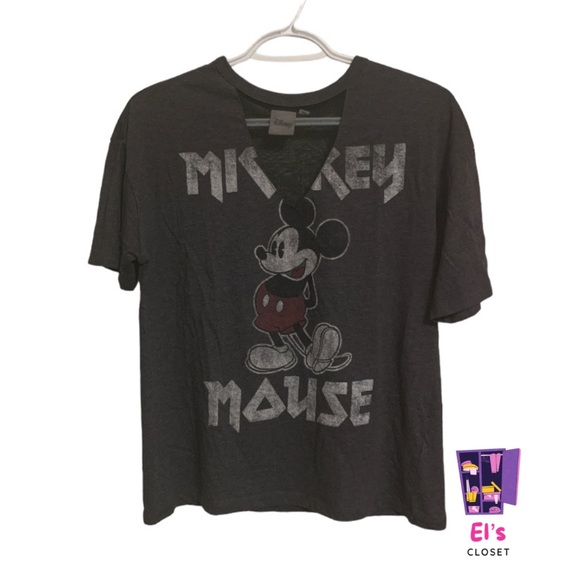 Disney Micky Mouse Gray Short Sleeve Top SizeS - Picture 1 of 2